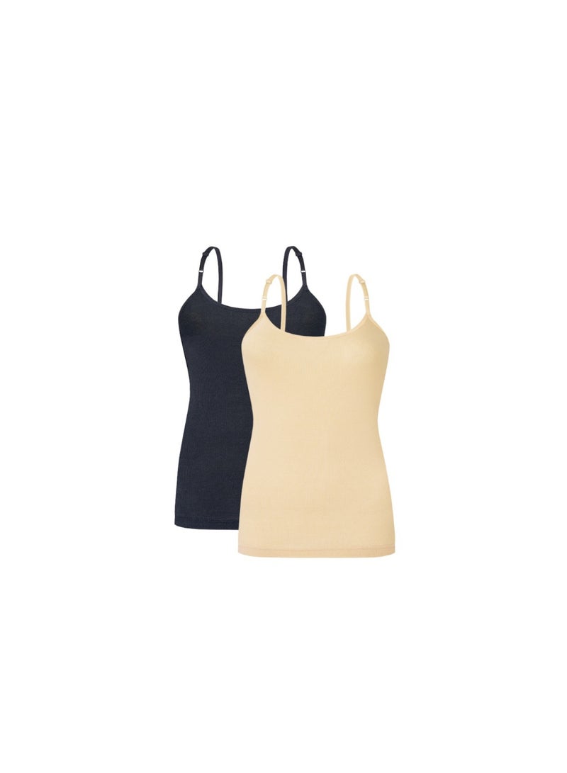 Mariposa Women’s Soft Cotton Comfort Fit  Sleeveless Camisole Innerwear  Top Assorted Colors  Pack of 6 Everyday Use - Image 3